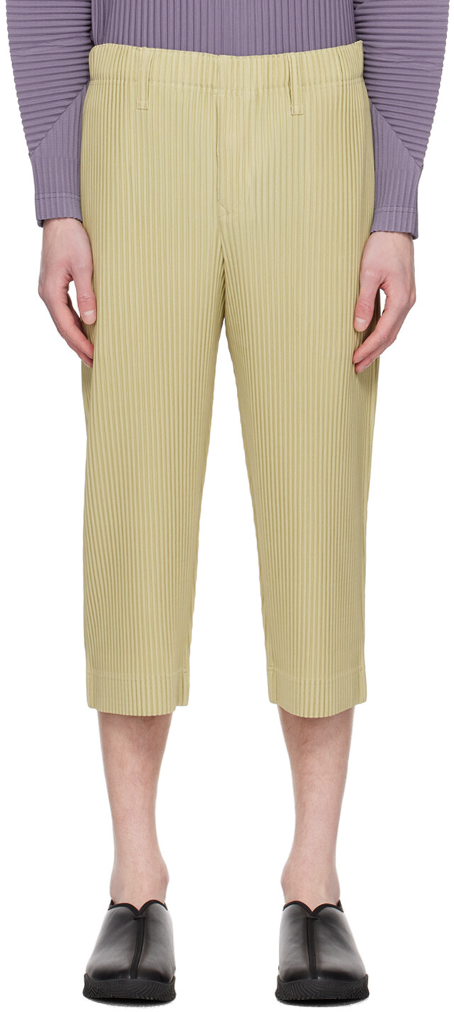 

Зеленые брюки со складками 1 Homme Plissé Issey Miyake, Зеленый