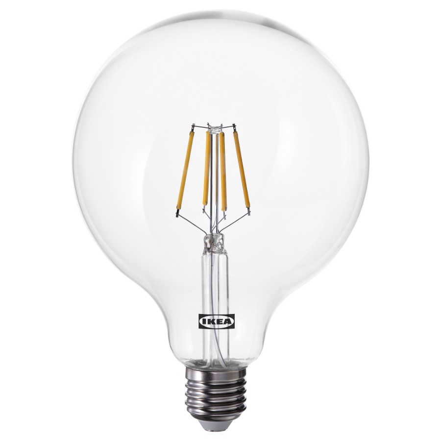 Светодиодная лампочка Ikea Lunnom, E27 470 лм, 125 мм, прозрачное стекло настольная лампа светодиодная rexant spiral uno теплый белый свет цвет белый