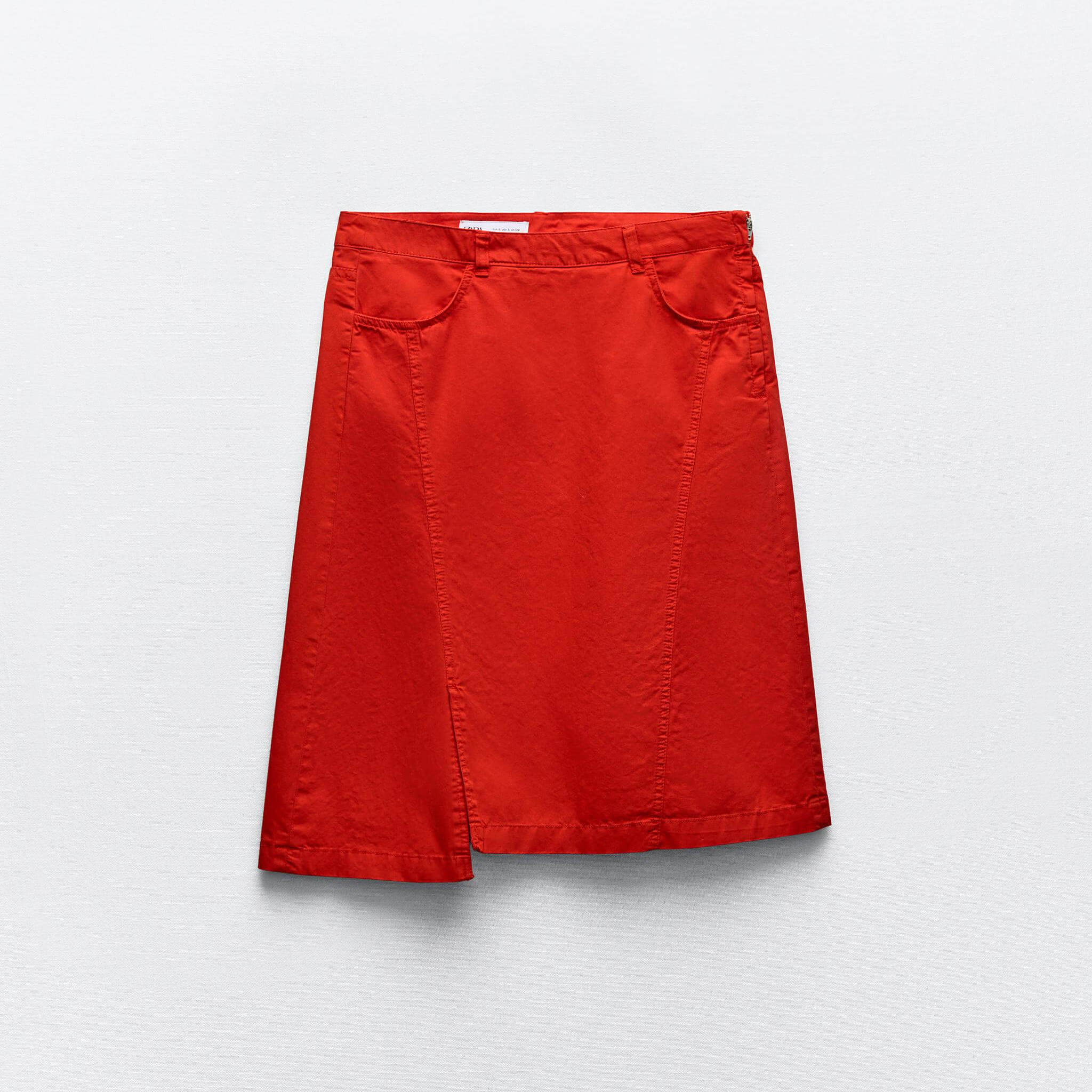 Юбка Zara Asymmetric, красный юбка миди карманы размер 50 голубой