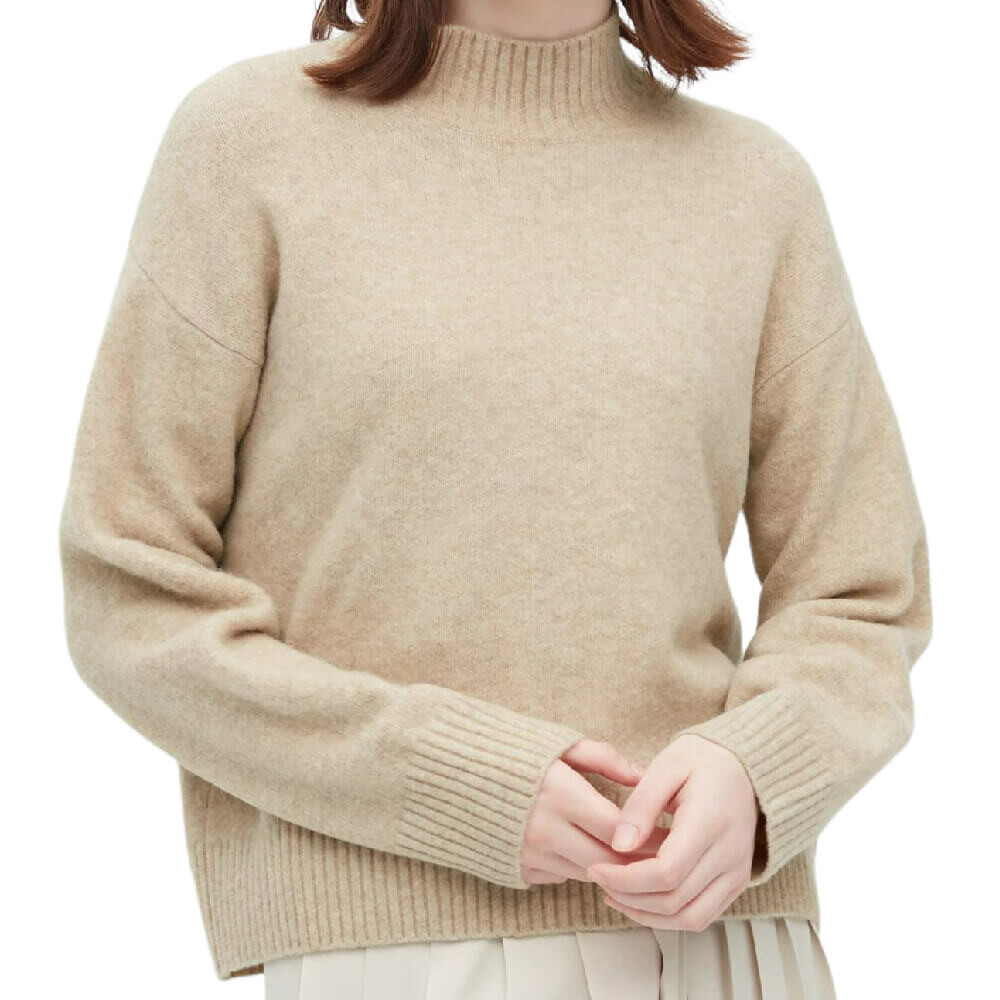 

Джемпер Uniqlo Souffle Mock Neck, бежевый