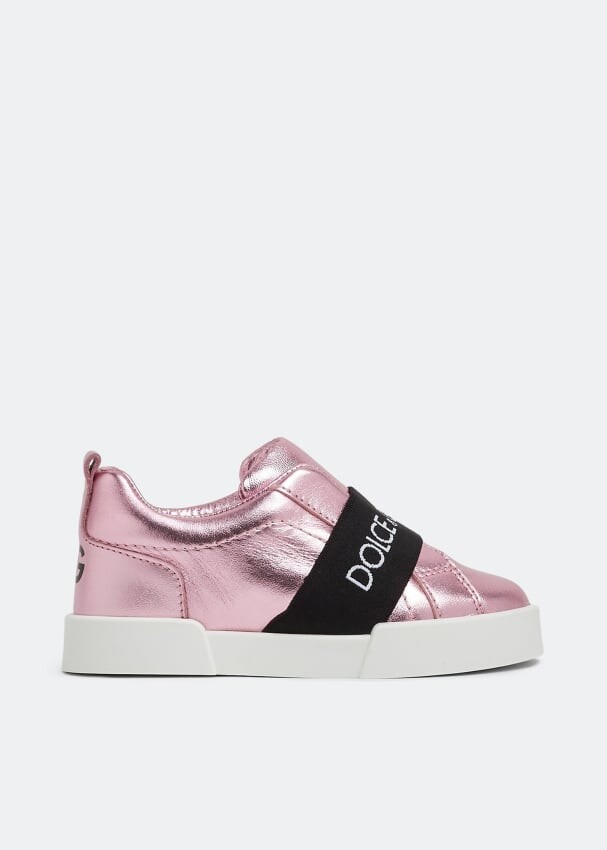 

Кроссовки DOLCE&GABBANA Portofino slip-on sneakers, розовый