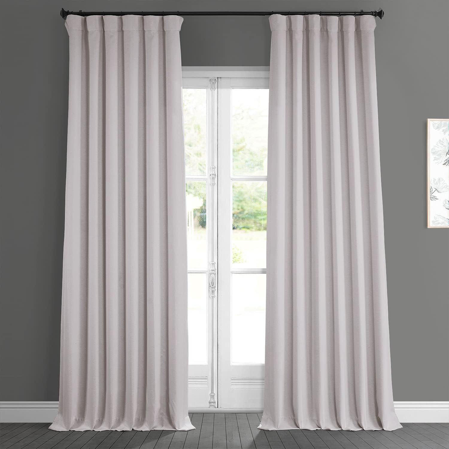 Шторы HPD Half Price Drapes Faux Linen Room Darkening Curtains, 127x274 см, светло-бежевый simple flower pattern curtains black nature art print drapes living room bedroom decor 2 panels hookswindow curtains