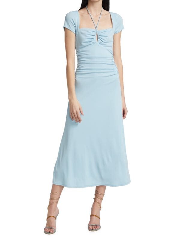 

Платье Janis Cinq À Sept миди из эластичного крепа, сетло-голубой