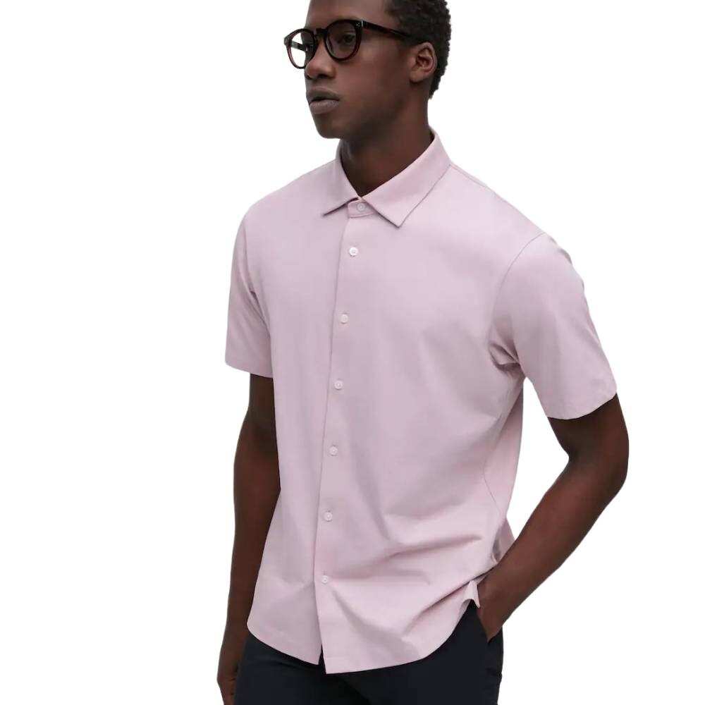 

Рубашка Uniqlo AIRism Polo Open Collar, pink