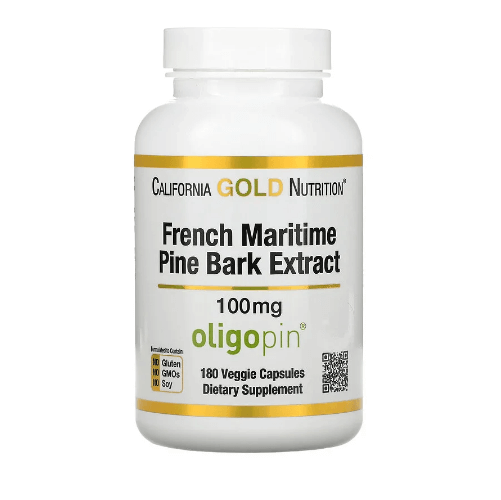 цена Полифенол-антиоксидант кора французской приморской сосны 100 мг 180 капсул California Gold Nutrition