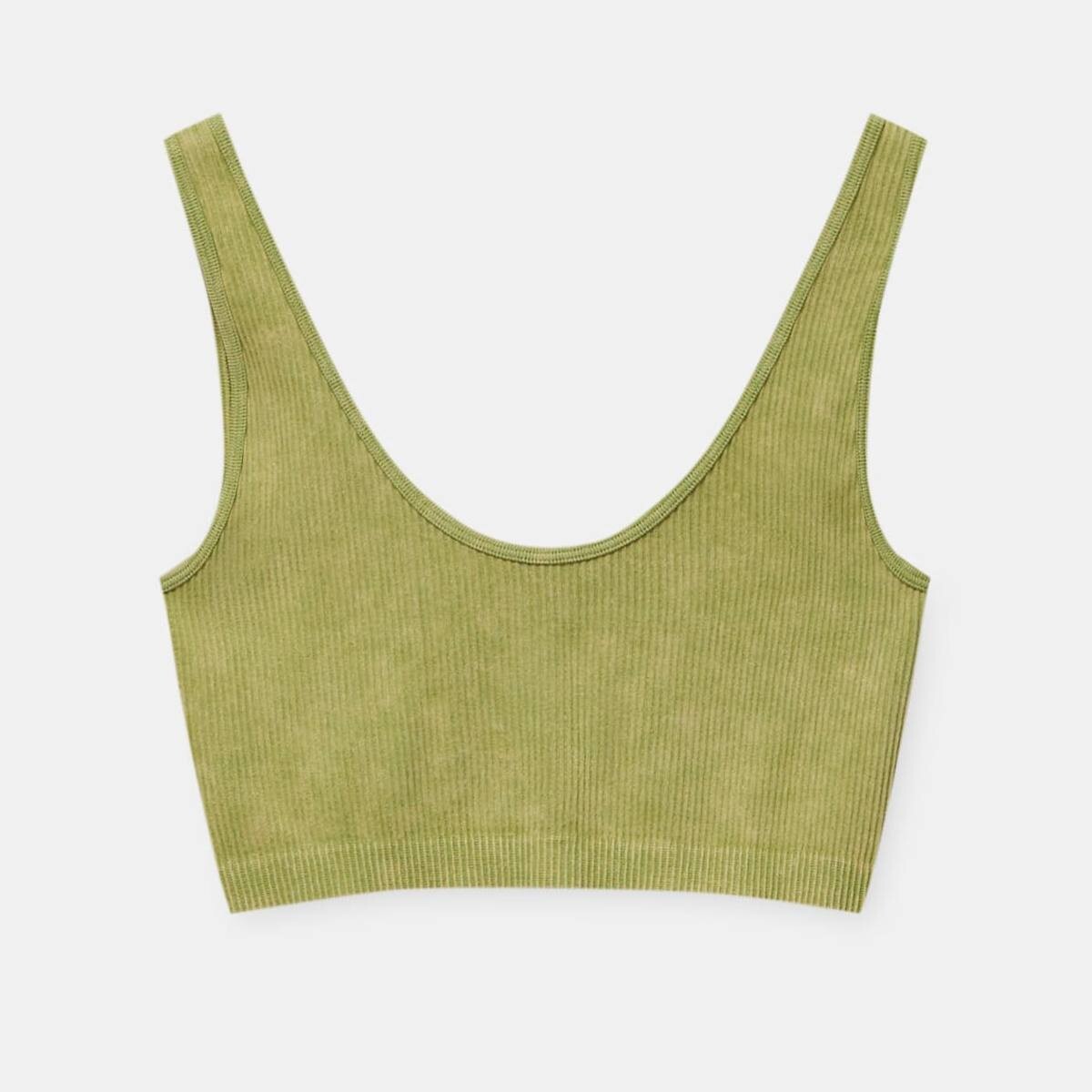 

Кроп-топ Pull&Bear Seamless, фисташковый, Зеленый