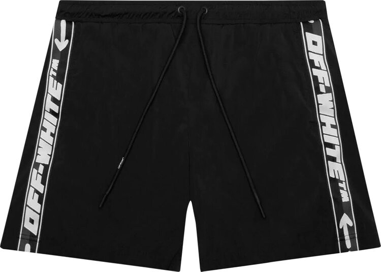 

Шорты для плавания Off-White ATHL Logoband Swimshorts 'Black/White', черный