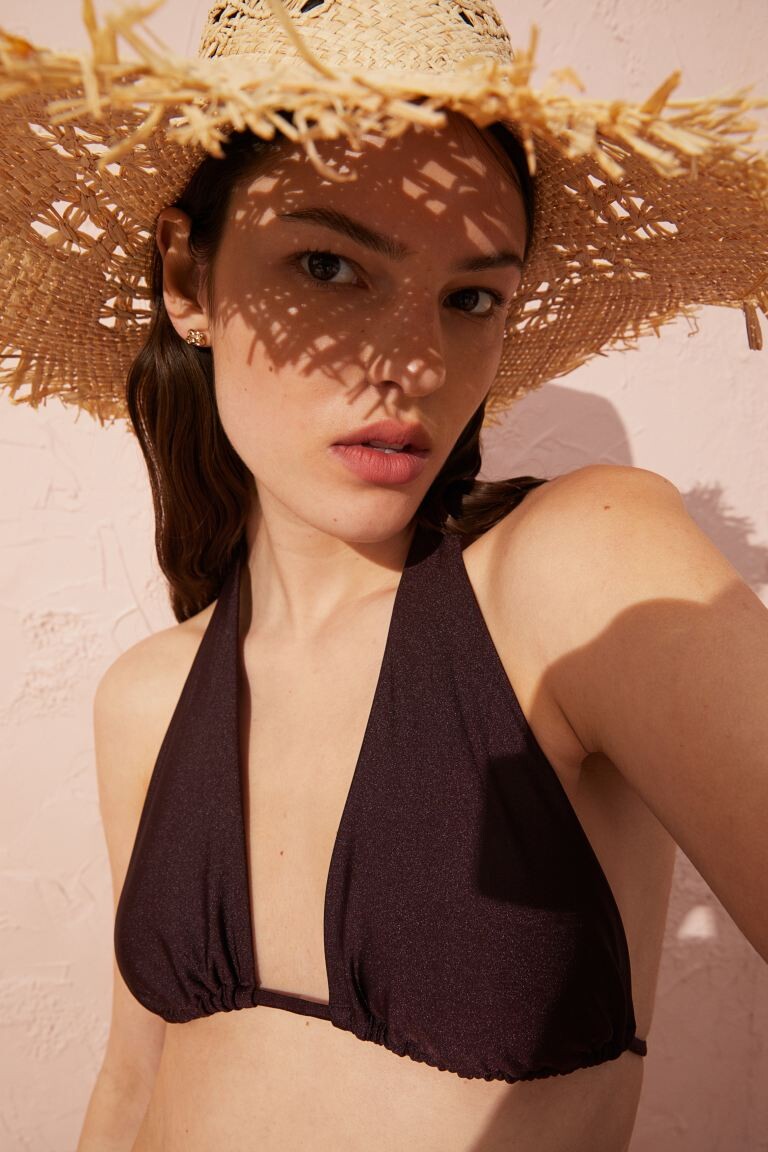 

Мягкий лиф бикини с треугольными чашечками H&M, коричневый