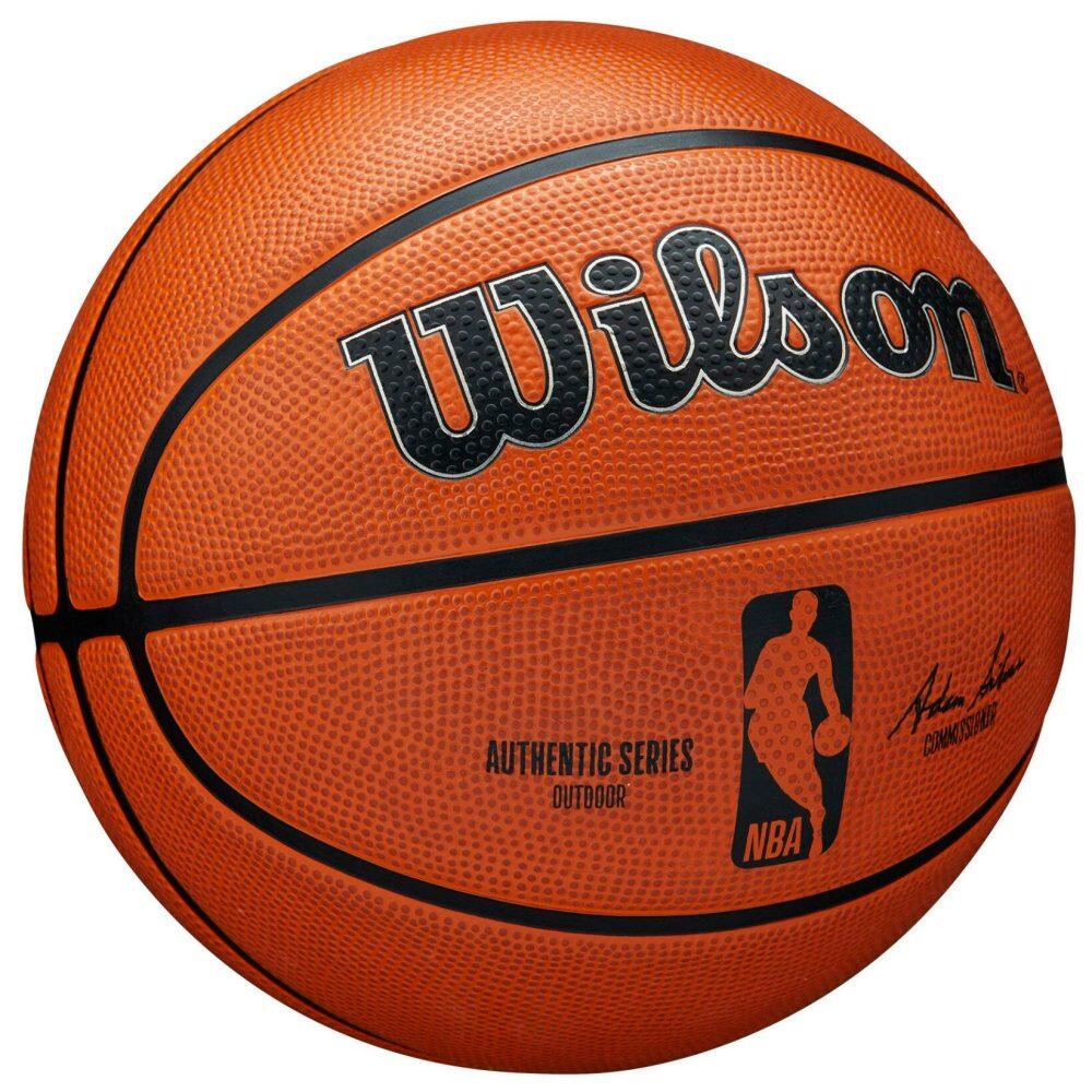 Баскетбольный мяч Wilson NBA Basketball Authentic Series Outdoor,  оранжевый/черный – заказать из-за границы с доставкой в «CDEK.Shopping»