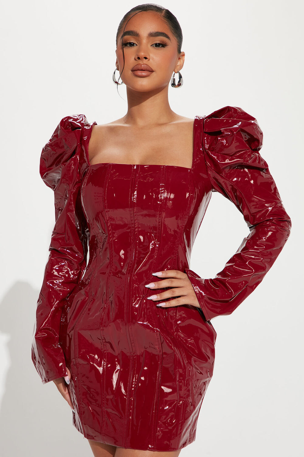 

Мини платье Fashion Nova CD10042, вино