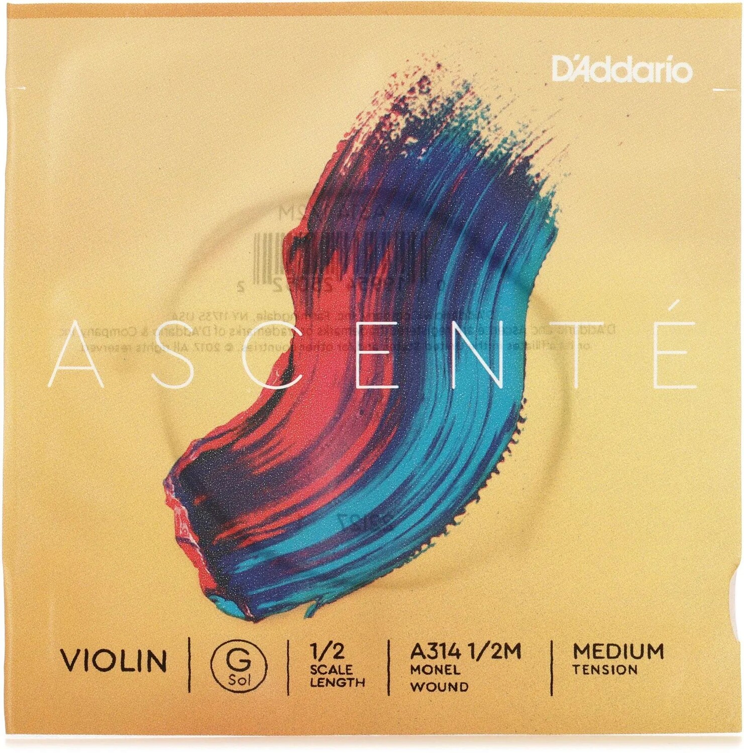 

Струна G для скрипки D'Addario A314 Ascente - размер 1/2, среднее натяжение