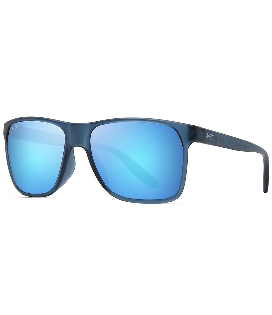 цена Мужские прямоугольные зеркальные солнцезащитные очки Maui Jim Pailolo PolarizedPlus2 58,5 мм, синий