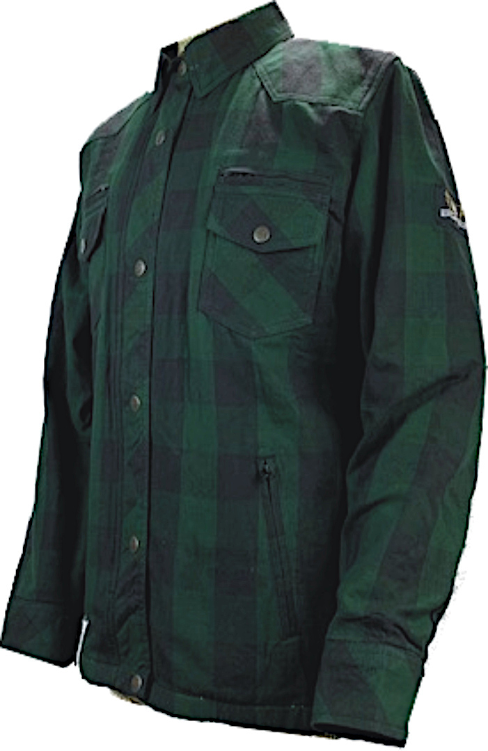 Мотоциклетная рубашка Bores Lumberjack Premium с длинным рукавом, темно-зеленый/черный рубашка темно зеленый 6 лет