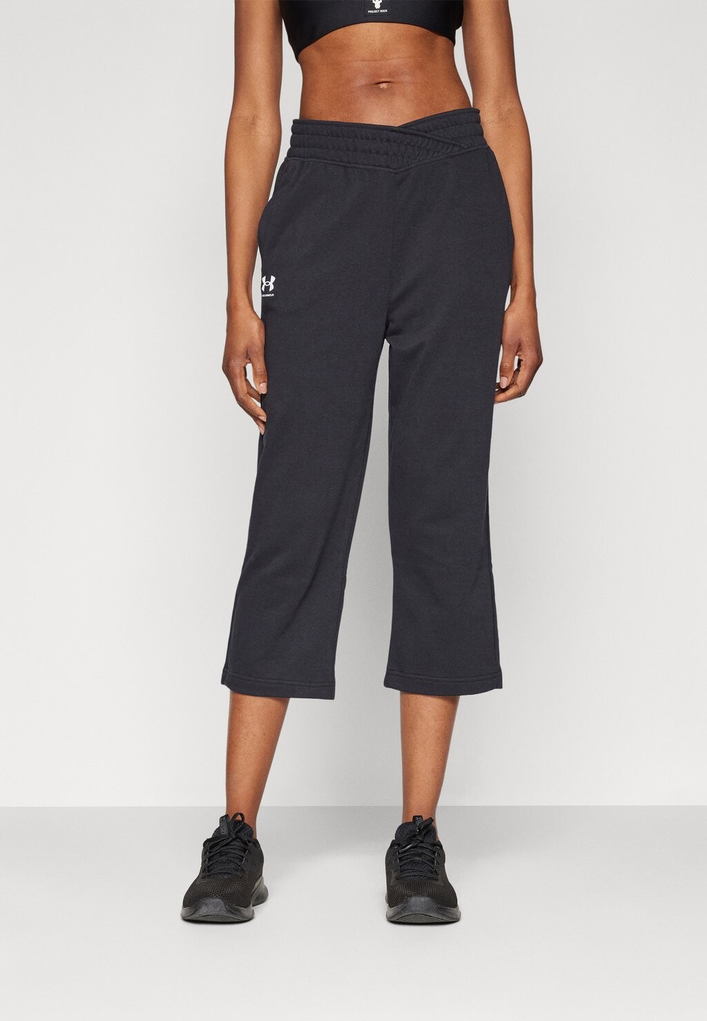 

Брюки для бега RIVAL TERRY CROP WIDE LEG Under Armour, цвет black/white