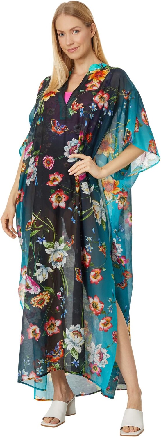 

Накидка Ombre Garden Black Kaftan Cover-Up Johnny Was, мульти