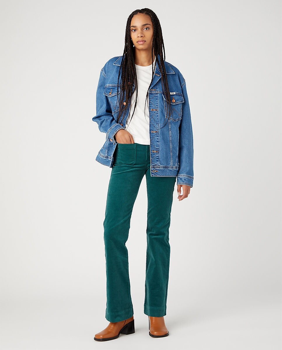 

Расклешенные женские брюки-клеш из вельветовой ткани Wrangler, зеленый