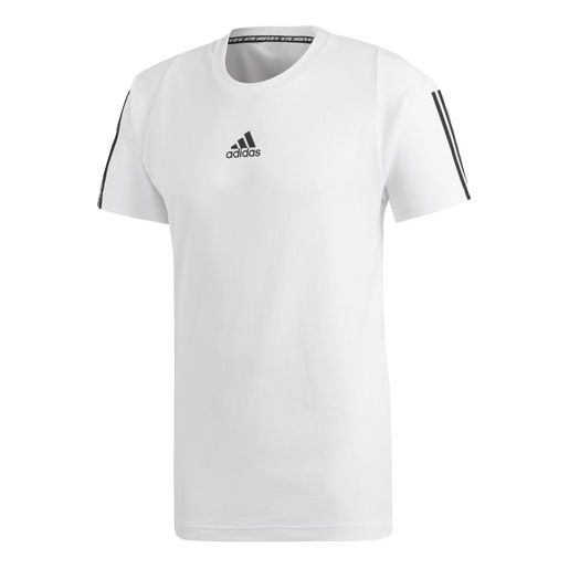Футболка adidas Stripe Printing Training Sports Short Sleeve White, белый
