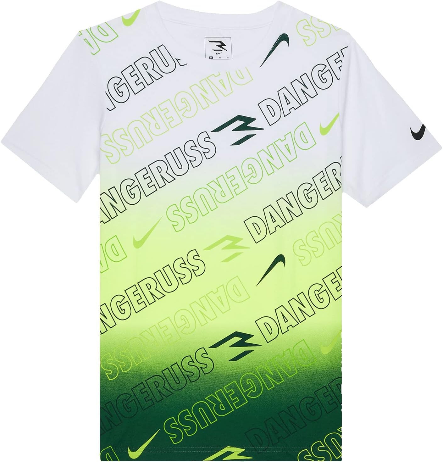 

Футболка Nike Dangeruss All Over Print Dip Tee, цвет Volt