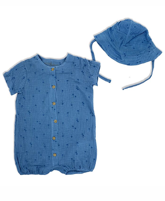 Муслиновый комбинезон для маленьких мальчиков и шляпа от солнца, комплект из 2 предметов Lily & Jack, мультиколор
