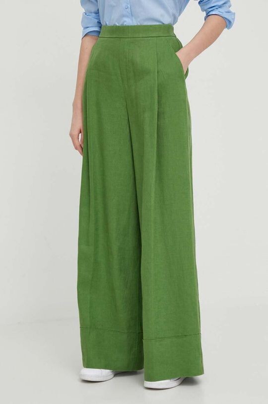 

Льняные брюки United Colors of Benetton, зеленый
