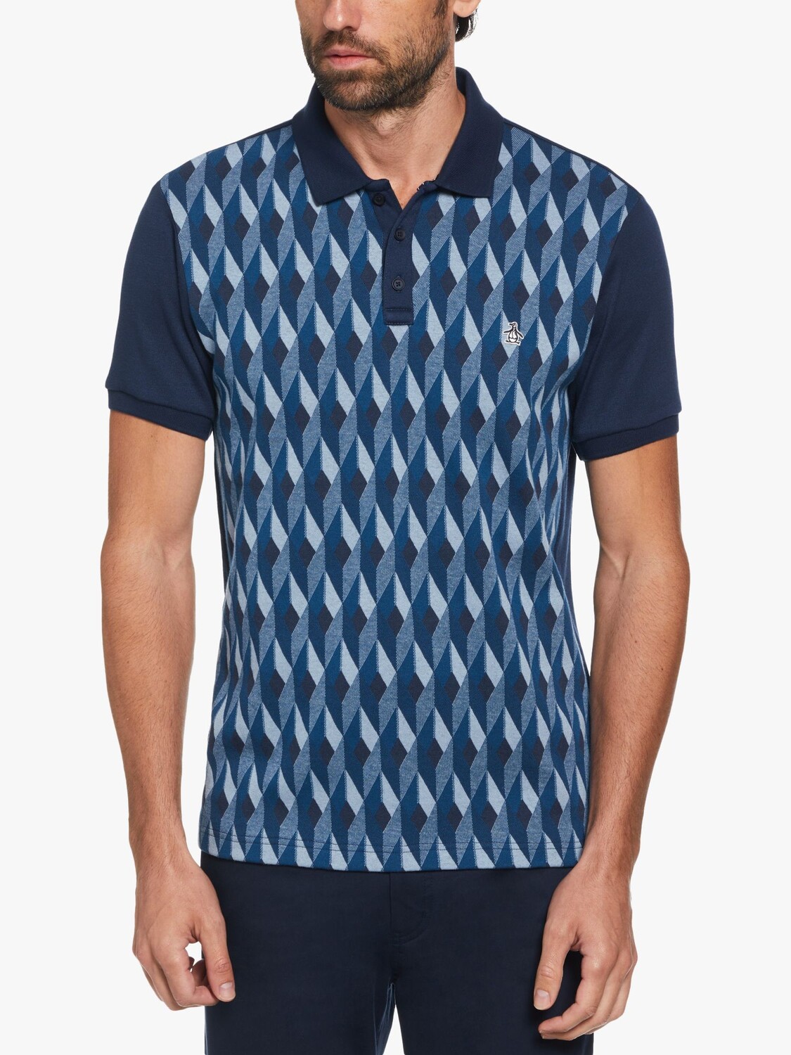 

Жаккардовая рубашка-поло с бриллиантами Original Penguin, платье блюз