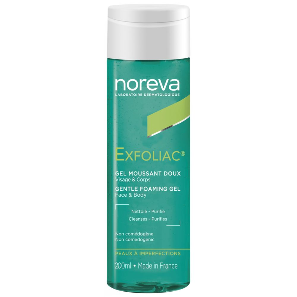 Очищающий гель для лица Exfoliac gel espumoso suave Noreva, 200 мл матирующий и поросуживающий крем noreva exfoliac 30 мл
