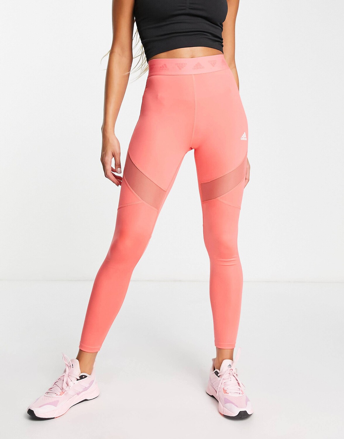 

Розовые блестящие леггинсы adidas Training Glam Babe