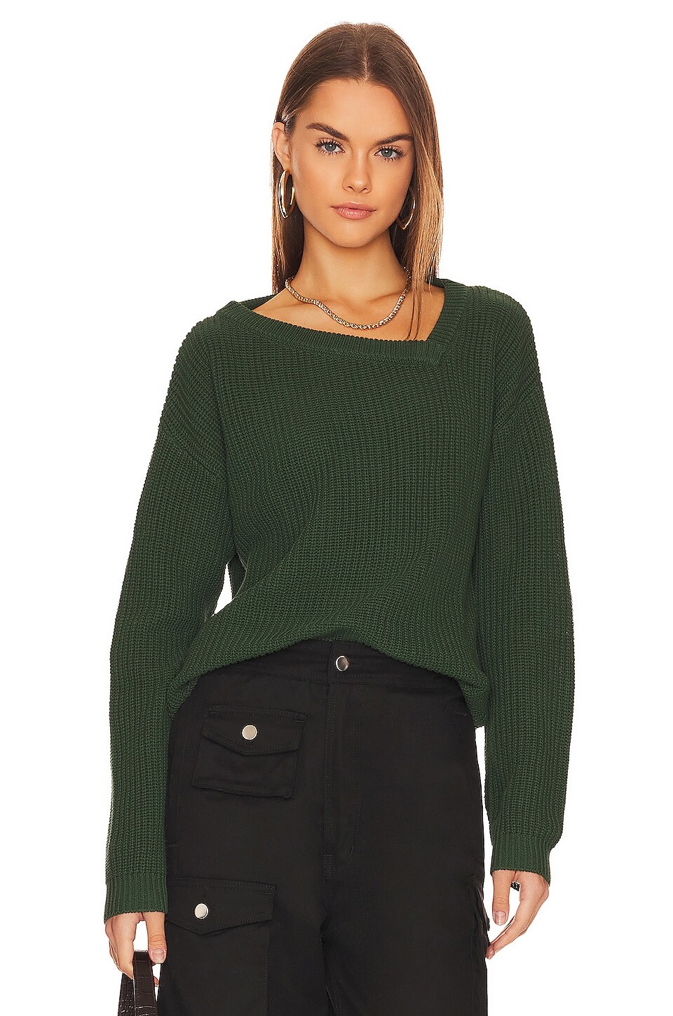 

Свитер Bobi Asymmetric Neck, цвет Hunter Green