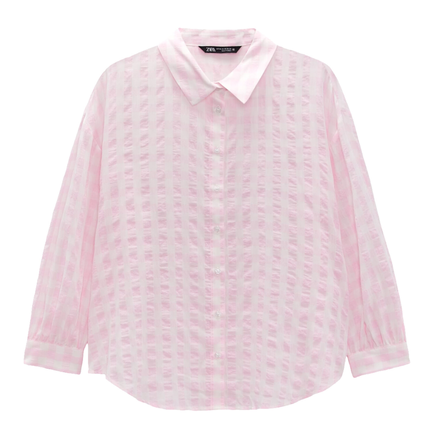 

Рубашка Zara Oversize Gingham, розовый