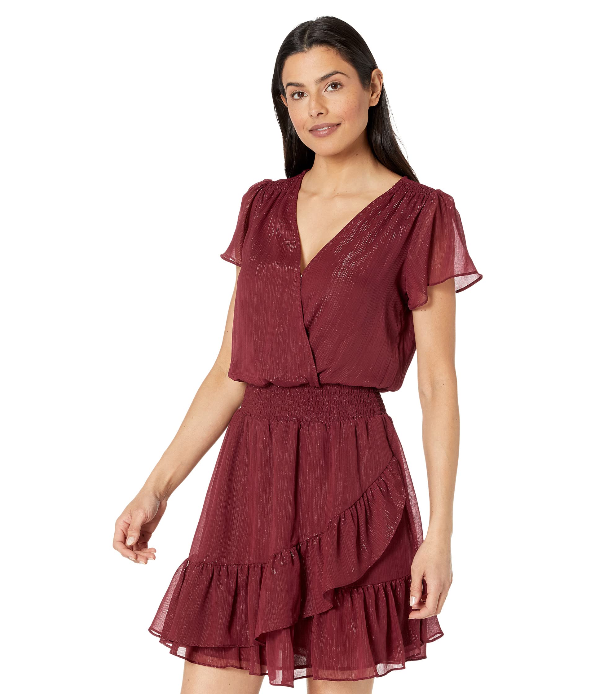 Платье MICHAEL Michael Kors, Crinkle Short Sleeve Wrap Dress