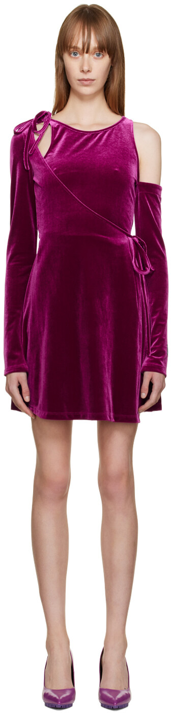 

Фиолетовое мини-платье с запахом Versace Jeans Couture, Фиолетовый
