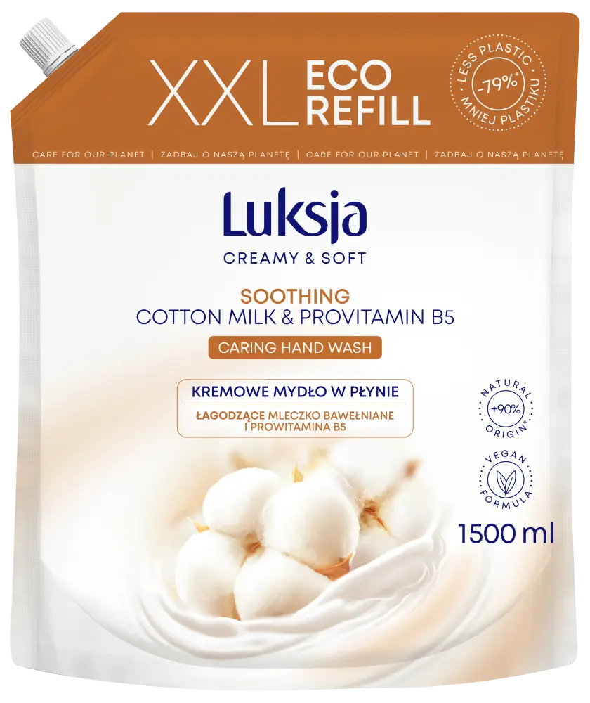 

Luksja Cotton запас жидкого мыла, 1500 мл