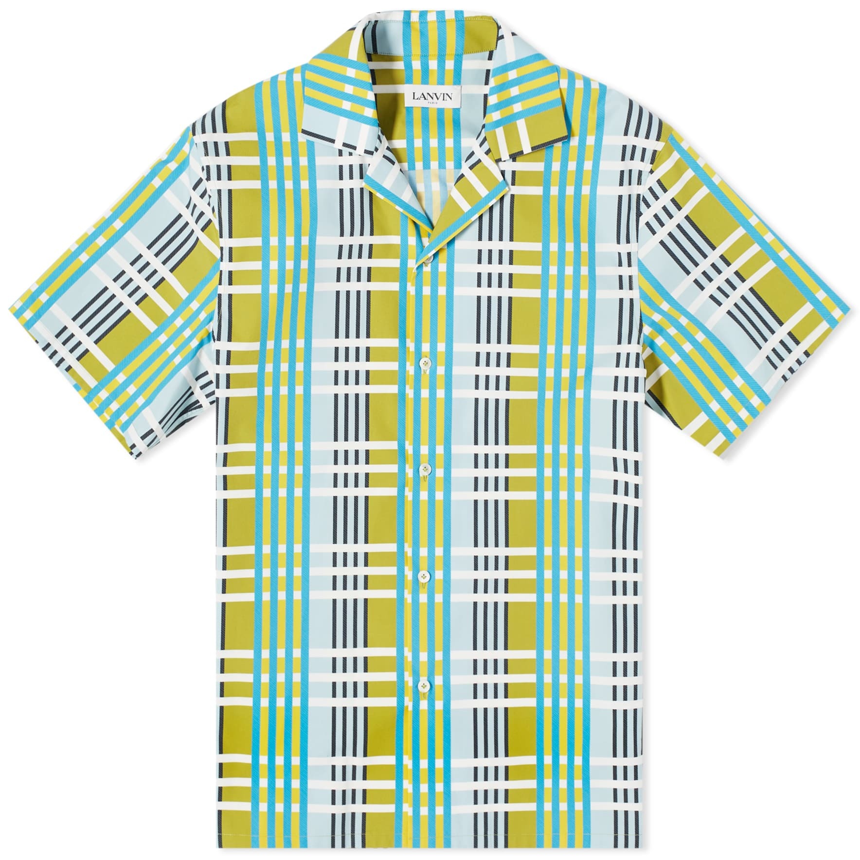 цена Рубашка Lanvin Short Sleeve Check Vacation, зеленый/мультиколор