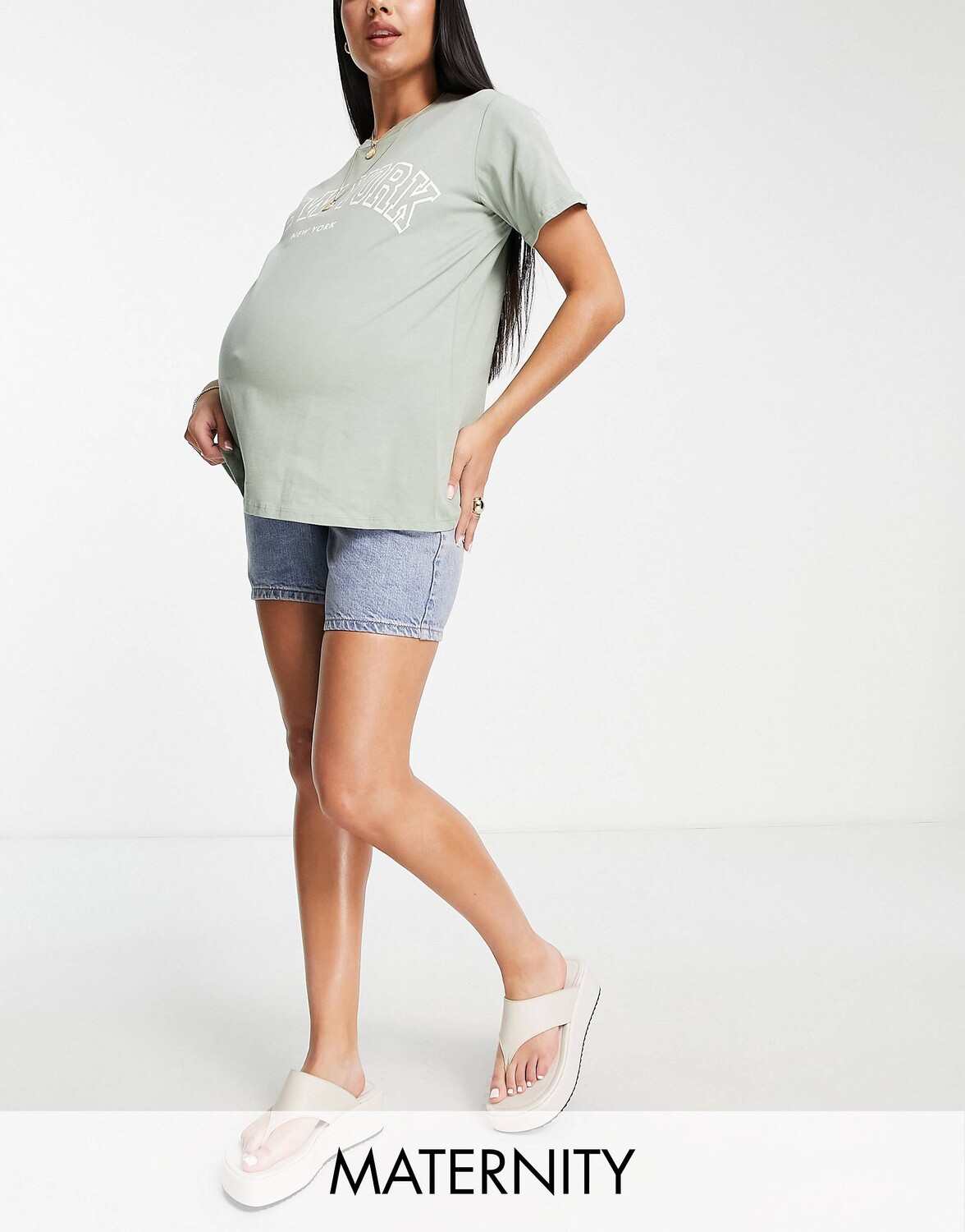 Синие шорты Topshop Maternity underbump Ultimate Editor белые шорты topshop editor ultimate