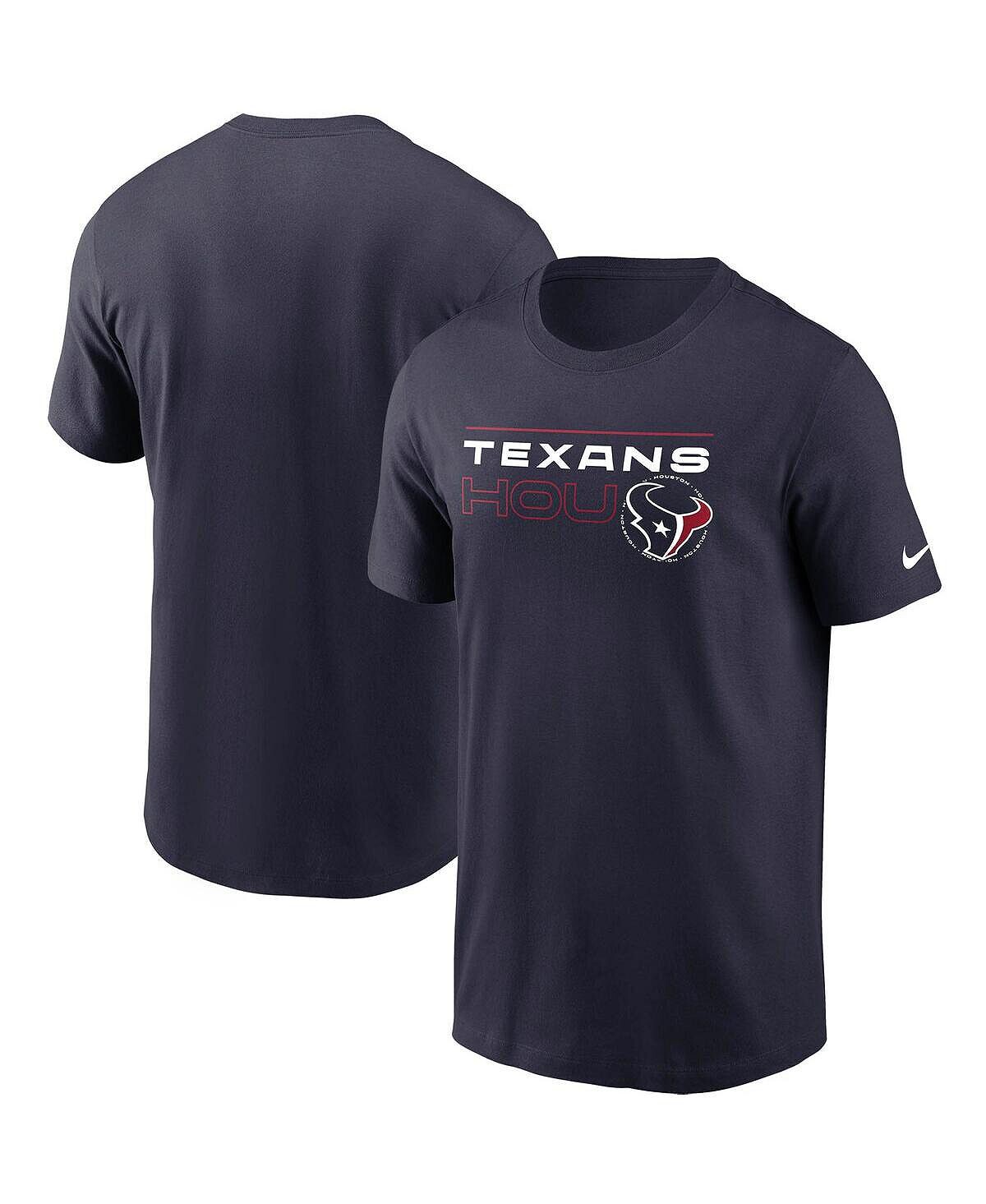 

Мужская темно-синяя футболка houston texans broadcast essential Nike, синий