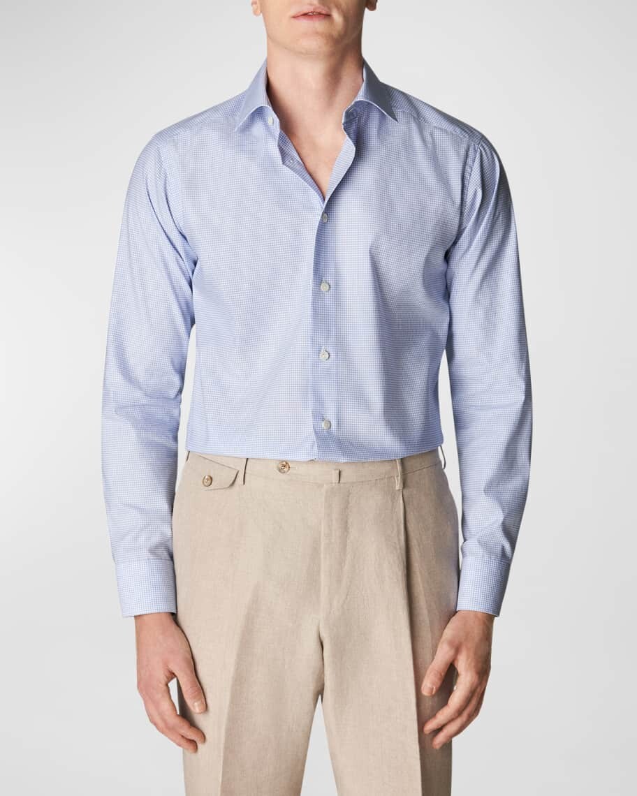 

Мужская рубашка Slim Fit в клетку из твила Eton
