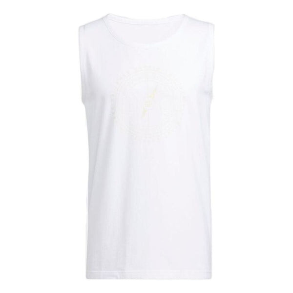 

Майка Adidas SS22 Solid Color Pattern Printing Round Neck Sports White Vest, Белый