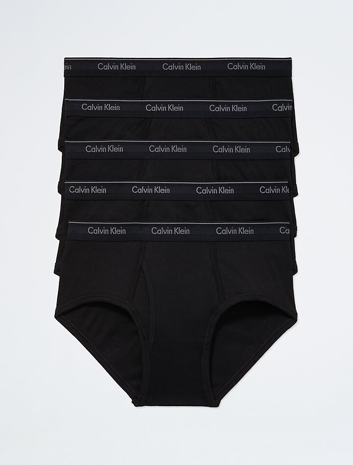 

Хлопковые классические трусы из 5 пар Calvin Klein, черный