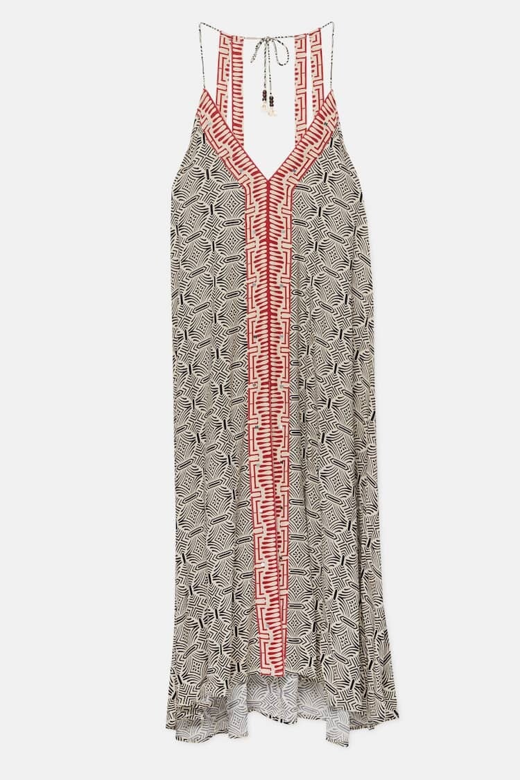 

Платье Pull&Bear Printed Long With Mirrors, черный