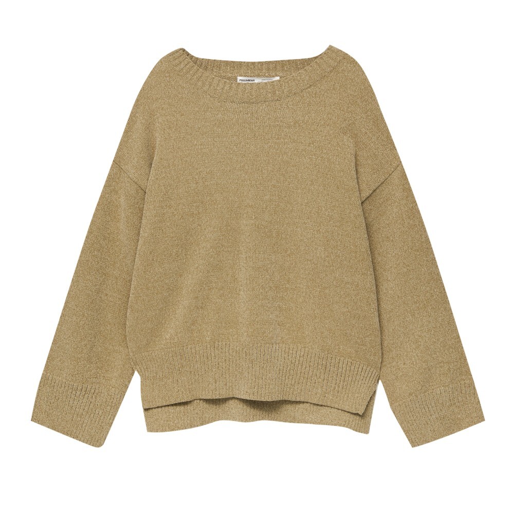 

Свитер Pull&Bear Chenille Knit, темно-бежевый