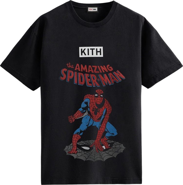 Футболка Kith For Spider-Man Allies Vintage Tee 'Black', черный - фото