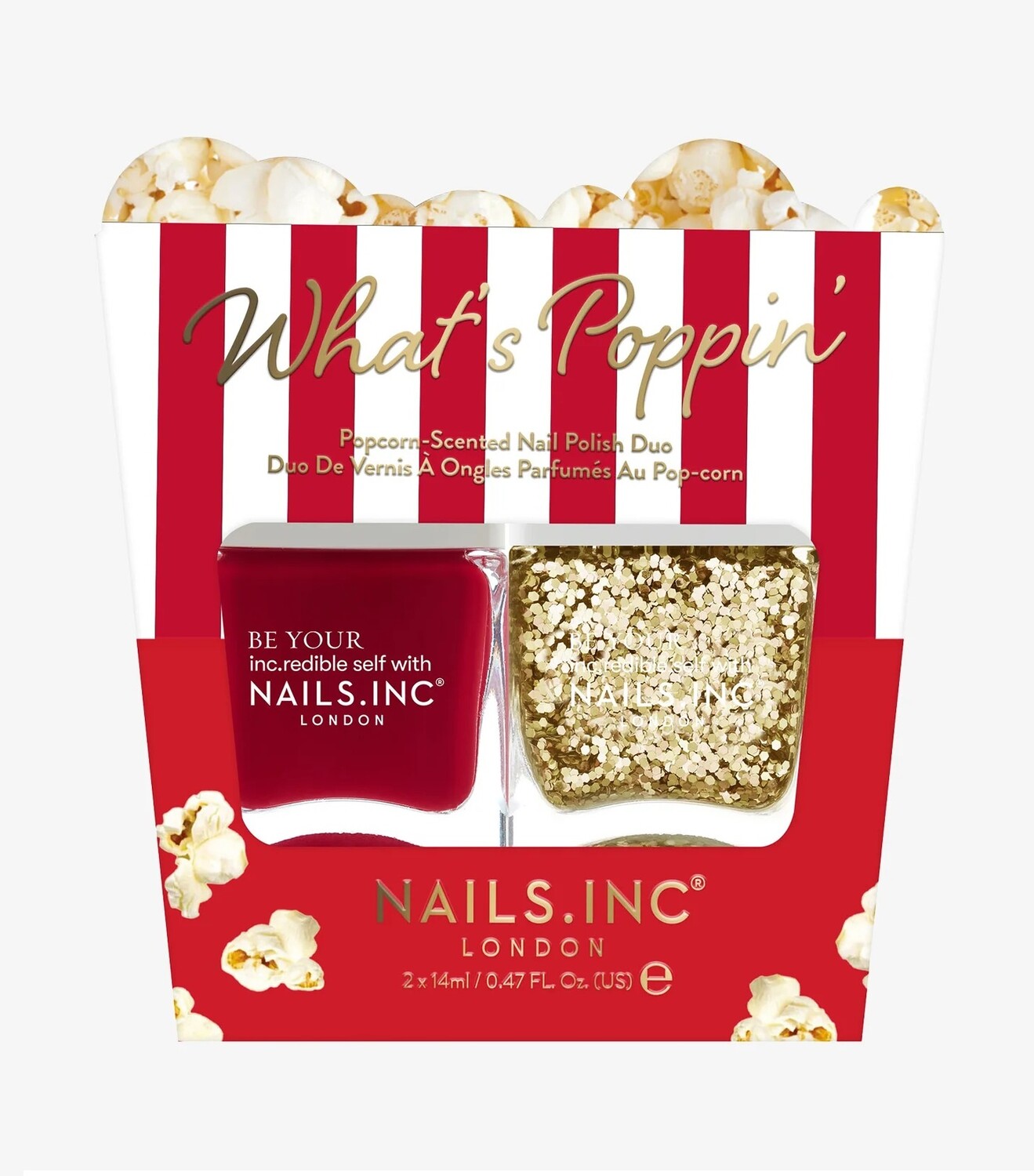 

Комплект лаков для ногтей Nails Inc What's Poppin' Popcorn Scented, 2 предмета