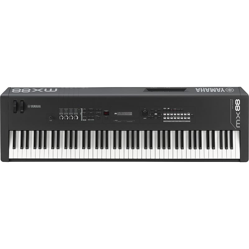цена Yamaha MX-88 88-клавишный взвешенный музыкальный синтезатор, черный MX-88 88-Key Weighted Action Music Synthesizer - Black