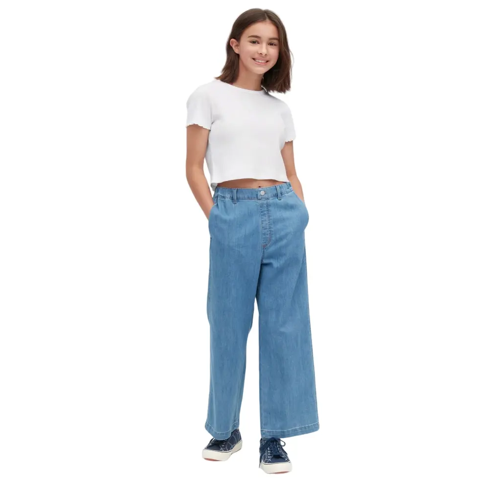 

Футболка Uniqlo Girls Ribbed Cropped, белый