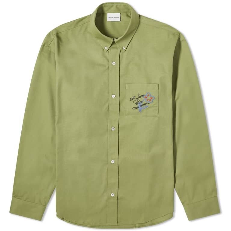 цена Рубашка Drole De Monsieur Sketch Logo Button Down, зеленый