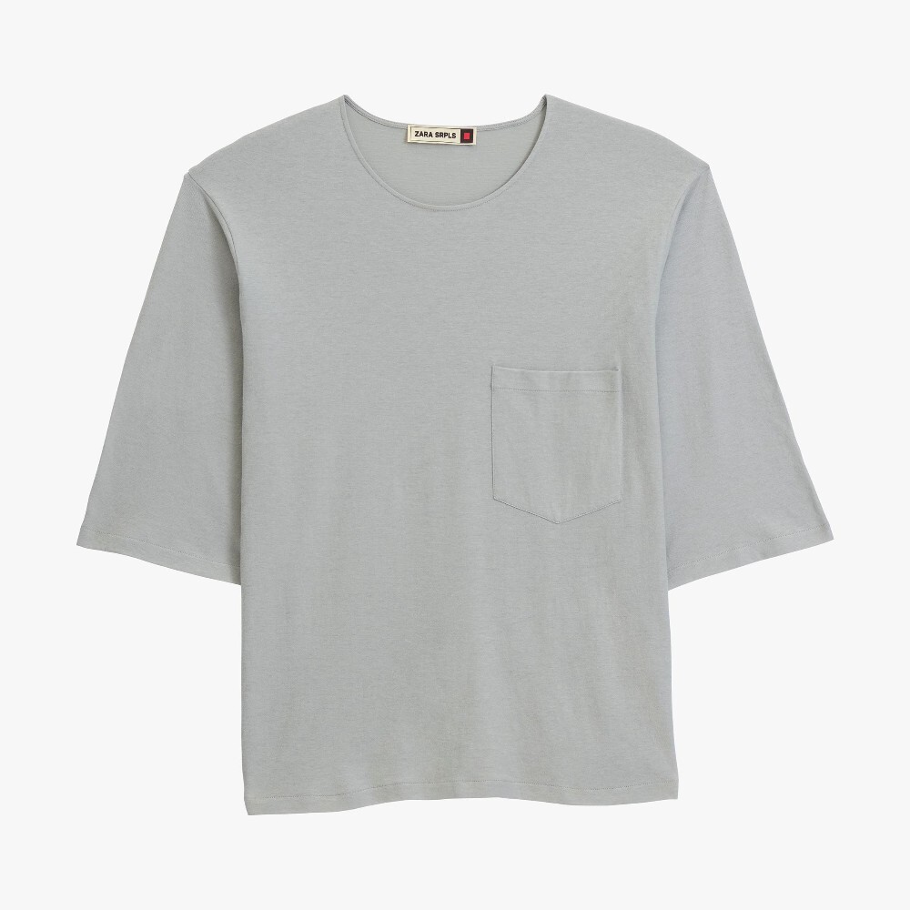 

Футболка Zara 3/4 12, серо-синий