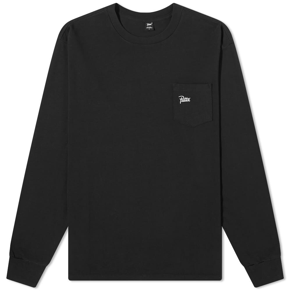 

Футболка Patta Long Sleeve Basic Washed Pocket Tee, Черный