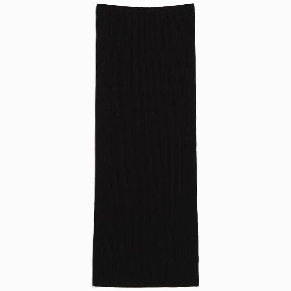 

Юбка Bershka Ribbed Midi, черный