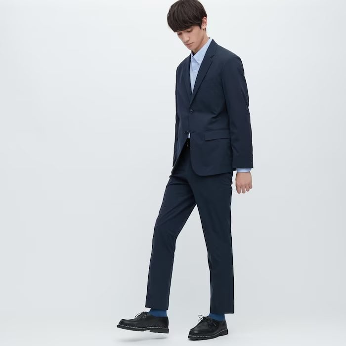 Мужские брюки Uniqlo Airsense Ultra Light Cotton-like Trousers, тёмно-синий - фото