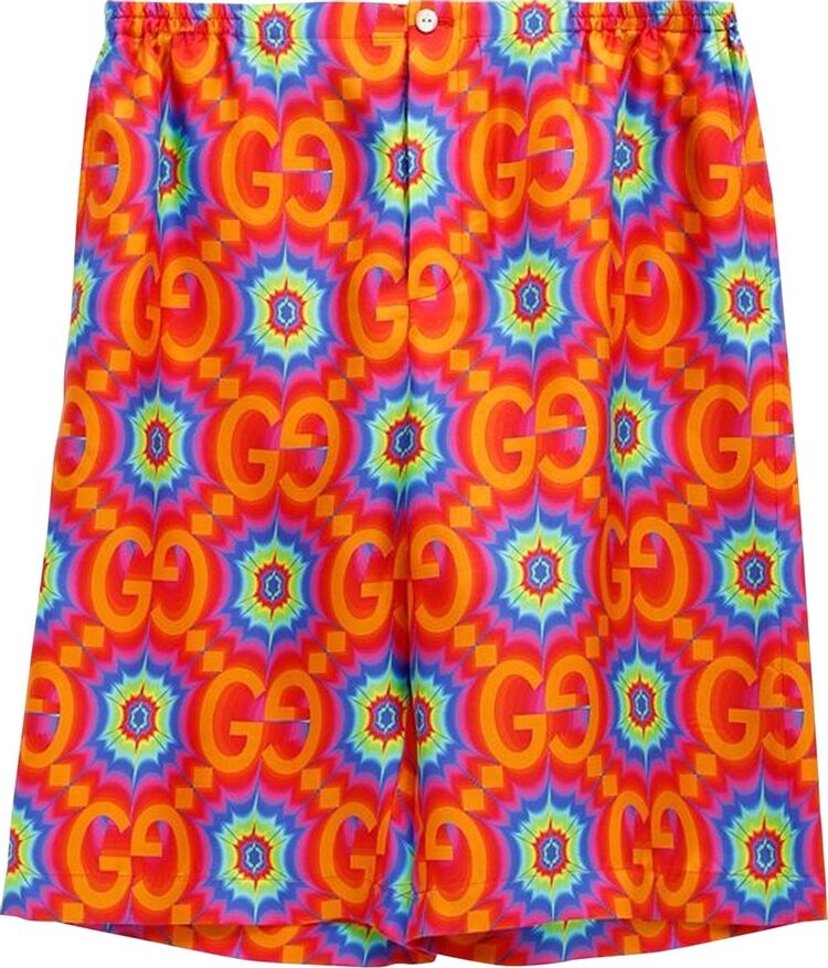 

Шорты Gucci GG Kaleidoscope Silk Shorts Orange/Electric Blue, синий